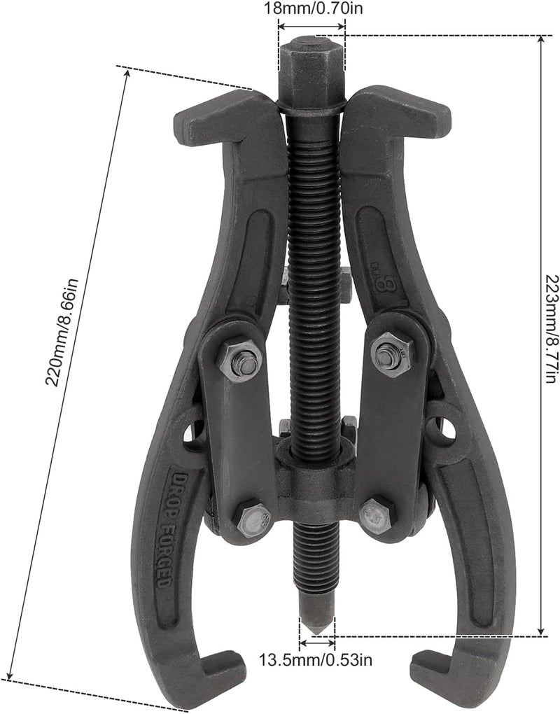 ChgImposs Multifunction Standard Carbon Steel 2 Jaw / 3 Jaw Bearing Puller with 4 Single Hole Claw Pullers for Car/Mechanical Repairing (8 Inch) - Image 1